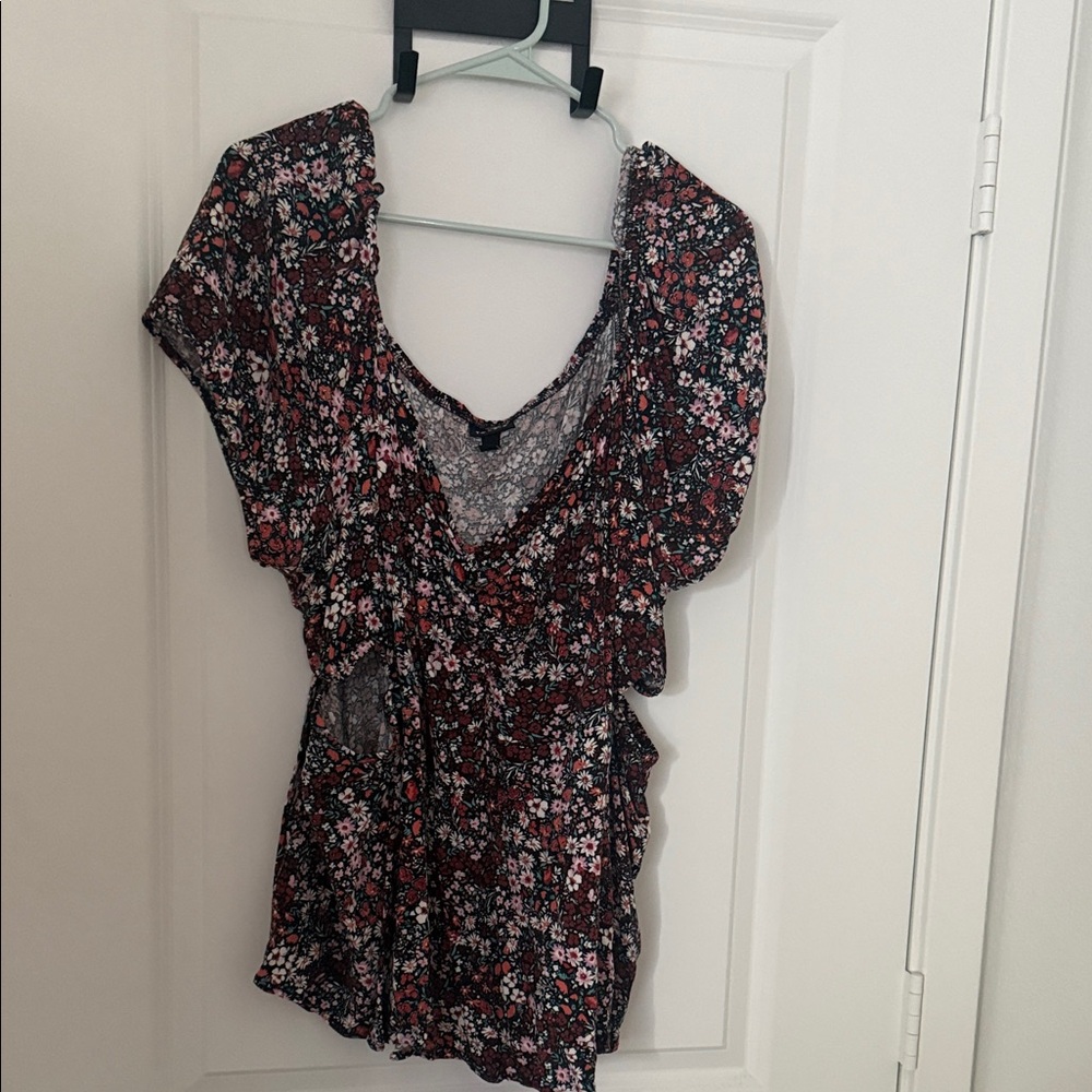 Floral V-Neck Women's Top